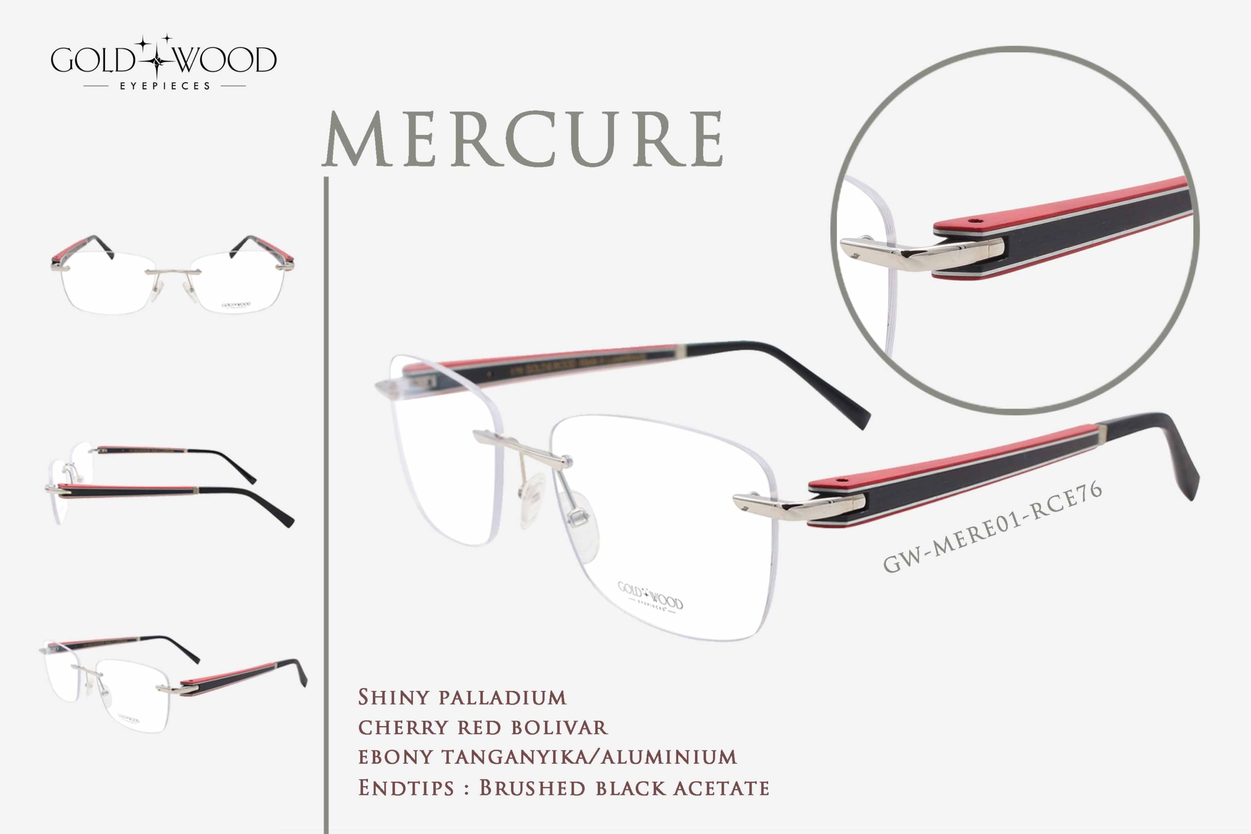 Gold and wood rimless glasses elegance 6
