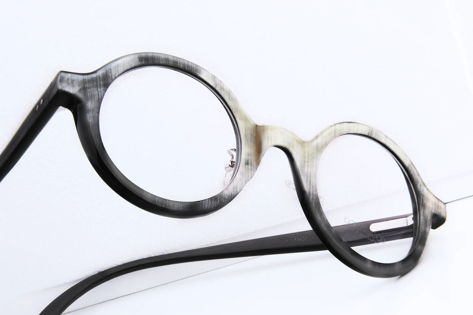 Gold and wood real buffalo horn glasses art 5
