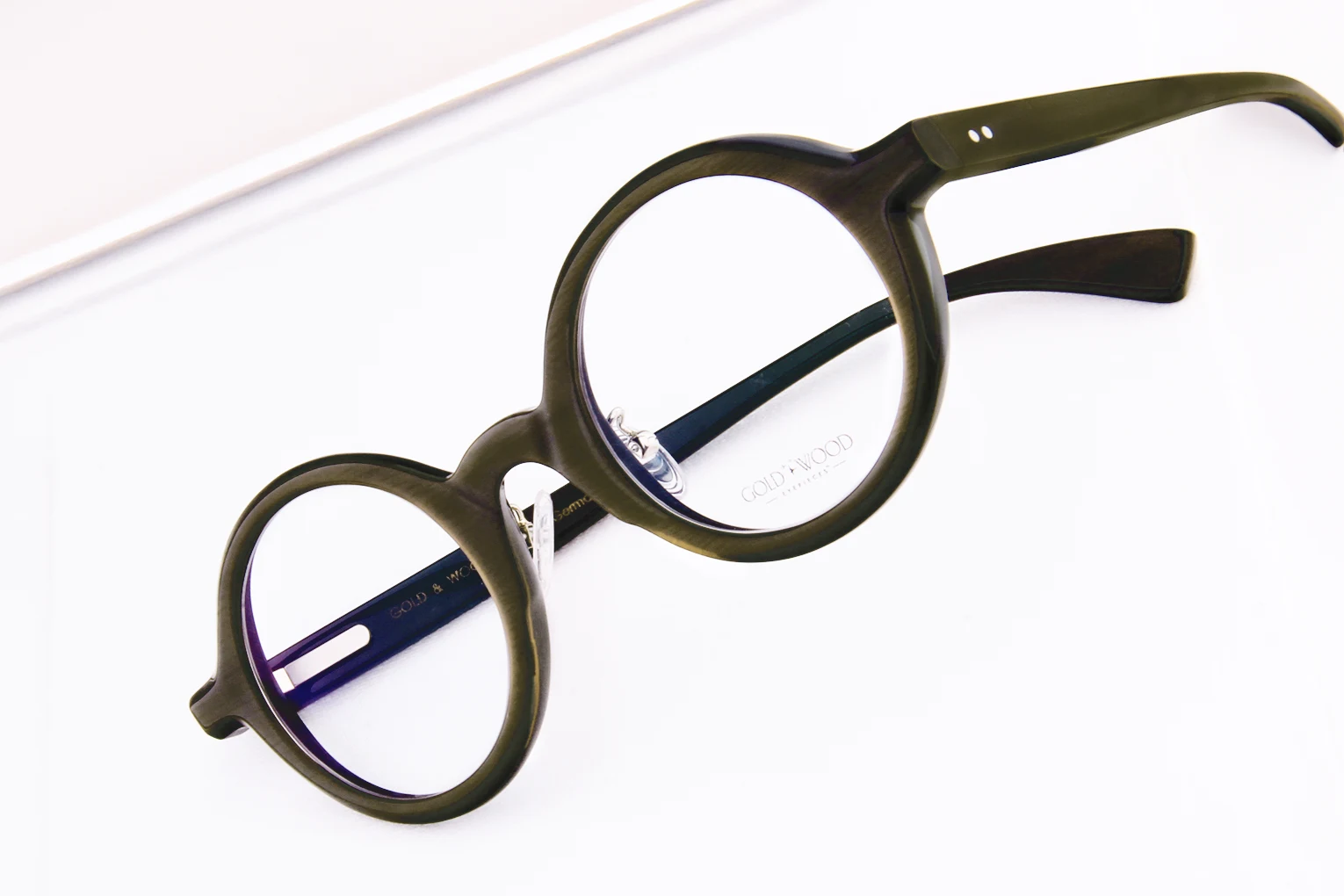 Gold and wood real buffalo horn glasses art 6