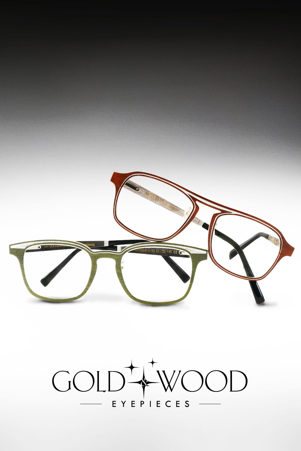 Handmade luxury glasses GOLD&WOOD-5